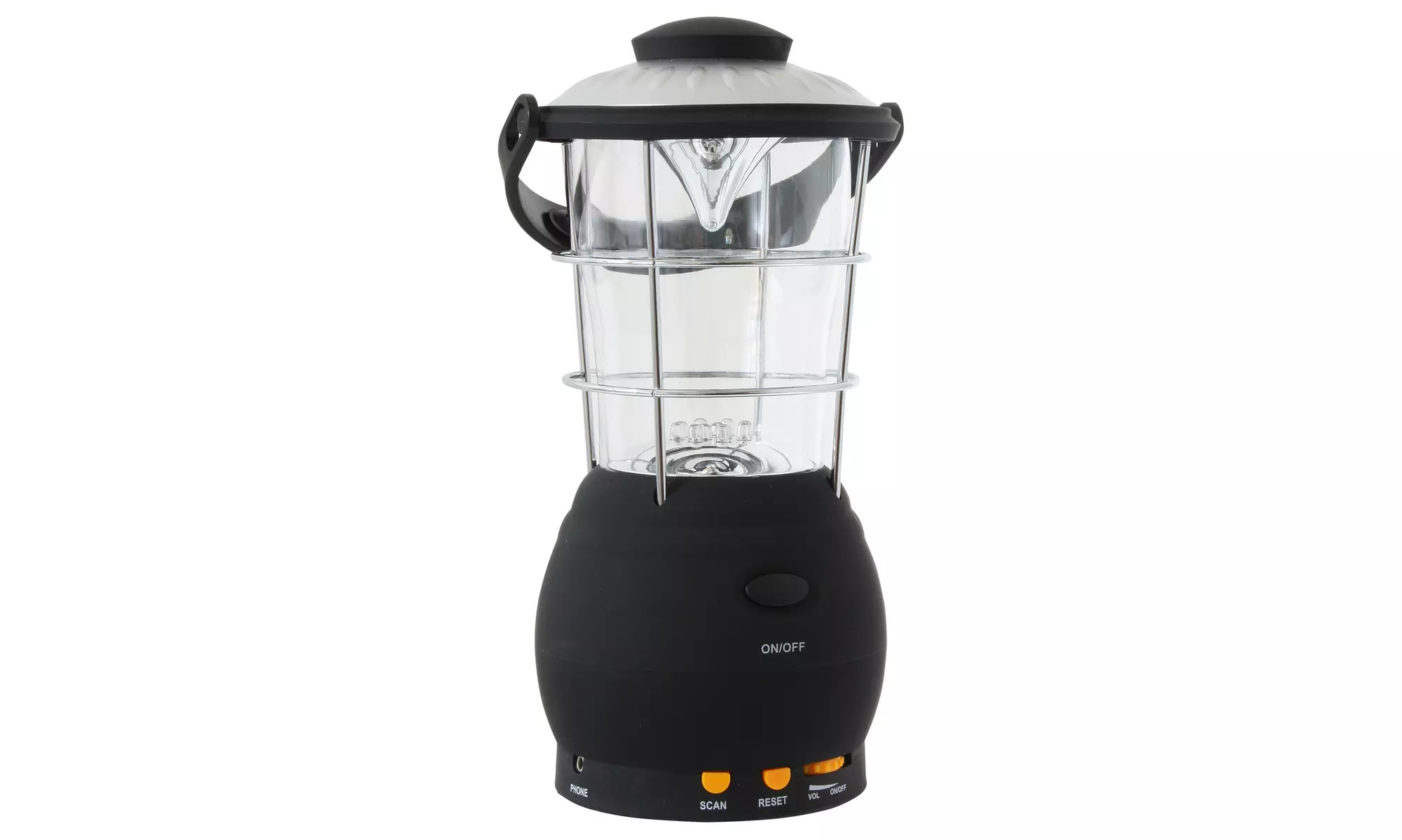 Portable Hand-Crank LED Lantern with FM Radio and USB Charger - Primary Image