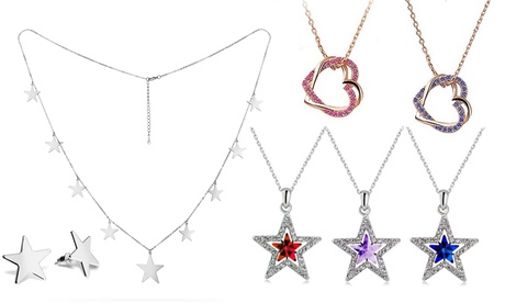 Collana o orecchini Stardust con cristalli disponibili in 4 modelli
