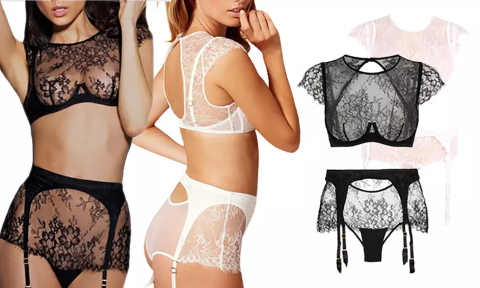 1x oder 2x Unterwäsche-Set mit Spitze - Primary Image