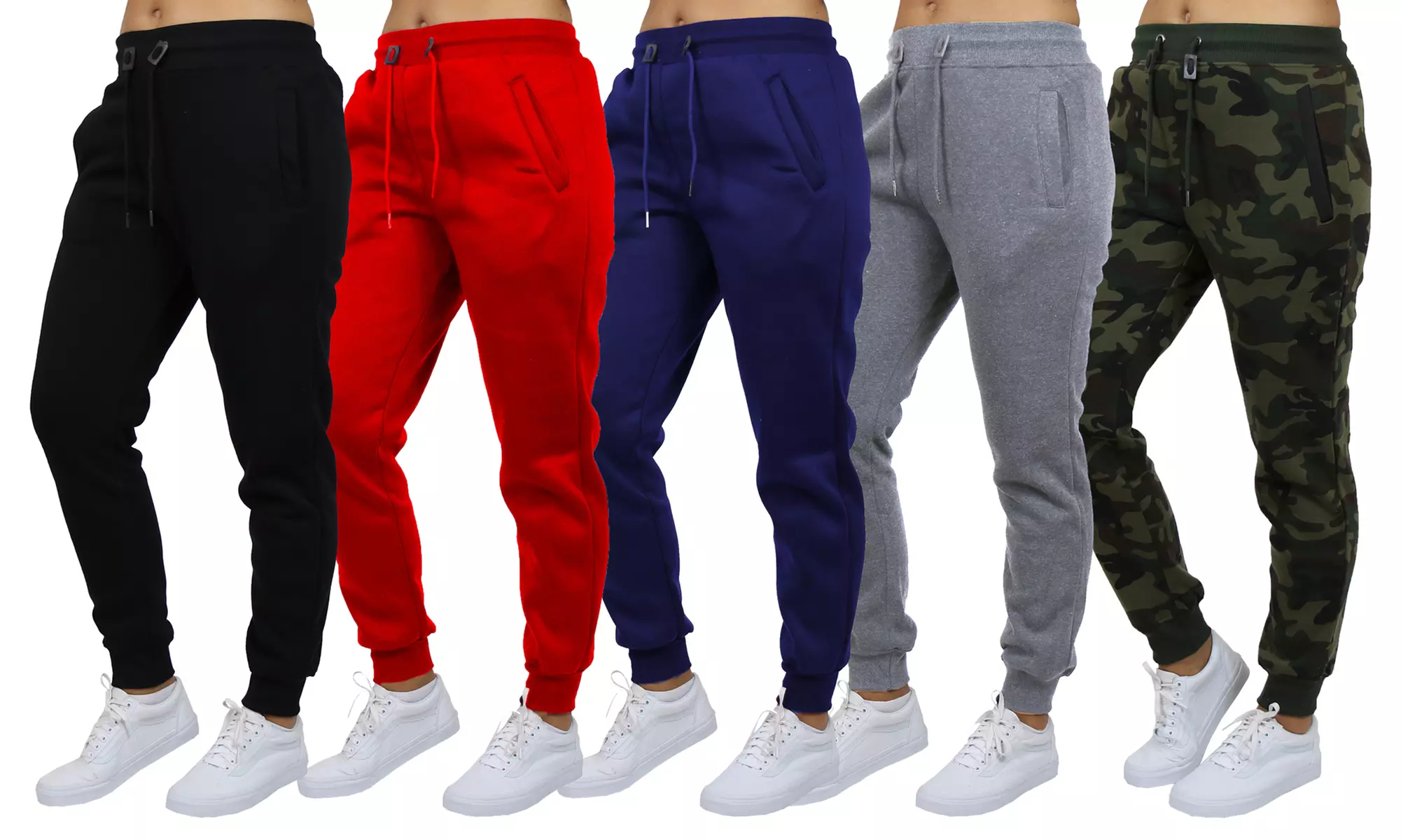 4-Pack Women's Galaxy By Harvic Loose-Fit Fleece Joggers - Primary Image