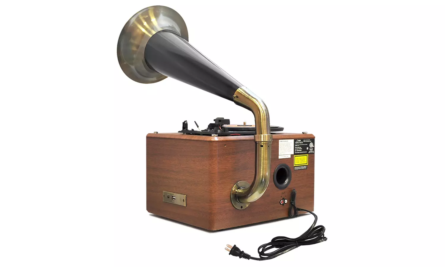 Classic-Style Turntable with Vintage Horn and Bluetooth - Second Medium