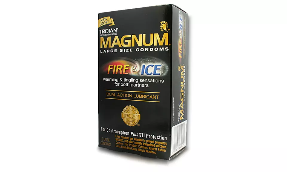 Trojan Magnum Fire & Ice Lubricated Condoms (10-Pack) - Primary Image