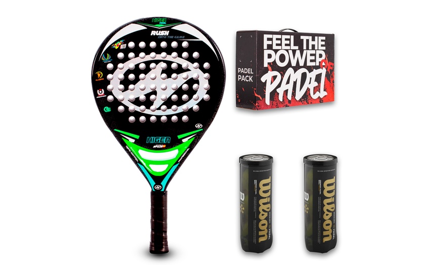 Image 3: Padel set met racket en Wilson ballen 