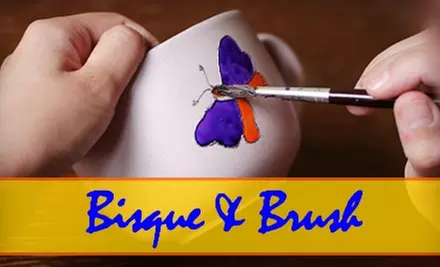 $12 for $25 of Paint-Your-Own Pottery at Bisque & Brush - Primary Image
