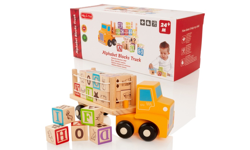 Image 5: Wooden Alphabet Blocks Truck