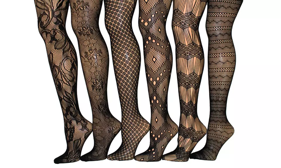 Fall Fishnet Tights in Regular and Plus Sizes (6-Pack) - Primary Image