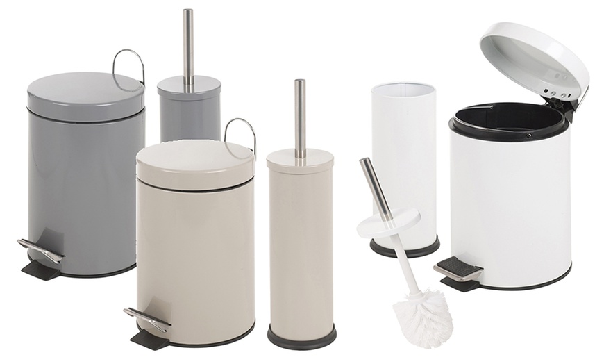 Image 1: Matching Bin & Toilet Brush Sets
