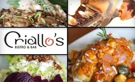 $20 for $50 Worth of Creative Mediterranean Fare and Drinks at Criallo's Restaurant & Bar  - Primary Image