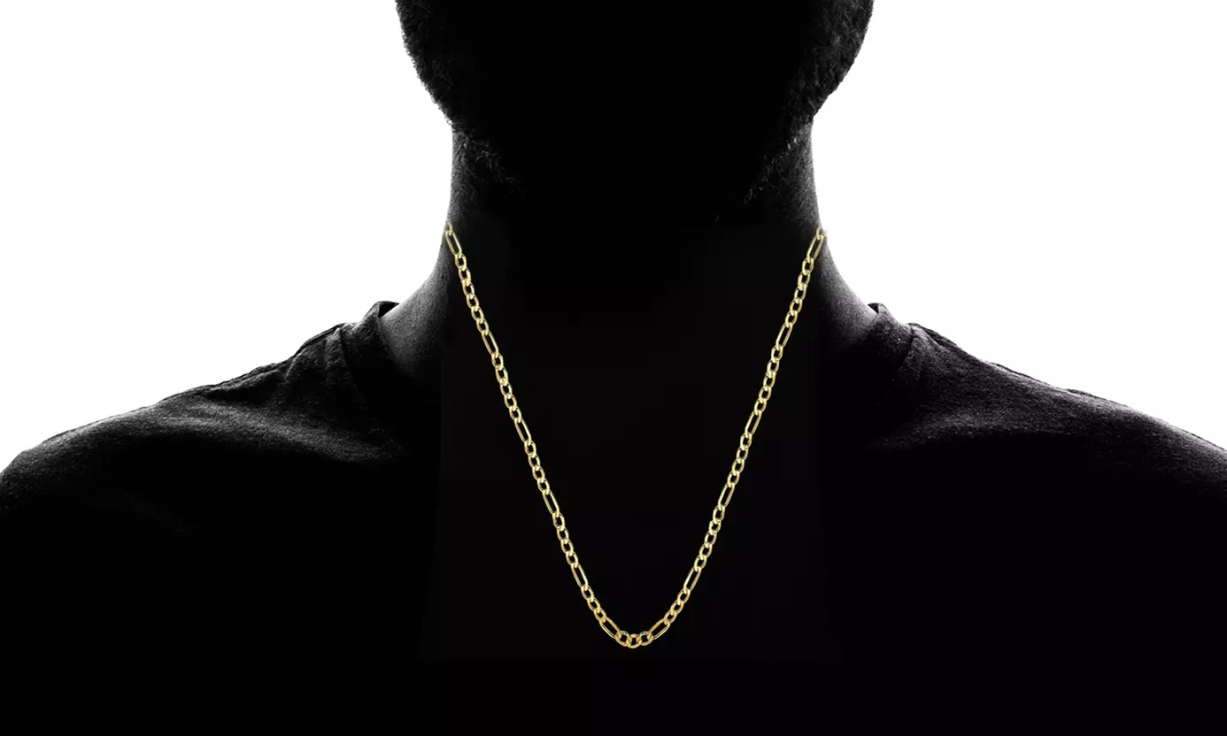 14K Gold Men's 5.6MM Figaro Chain by Moricci - Second Medium