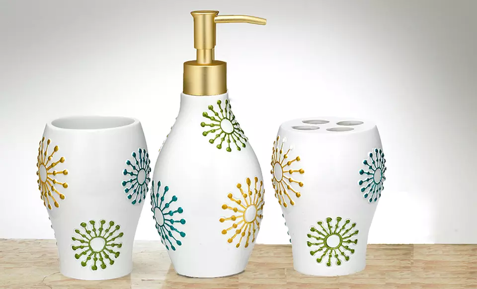 3-Piece Resin Bath-Accessories Set. Multiple Designs Available. Free Shipping and Returns. - Primary Image