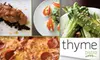 $15 for $30 Worth of Locally Sourced International Cuisine at Thyme Bistro