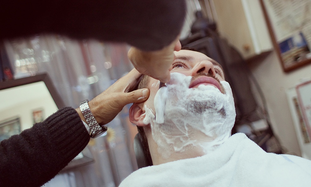 One Men, Senior or Kids Haircut and Style, Hot Towel Shave or Edge Up