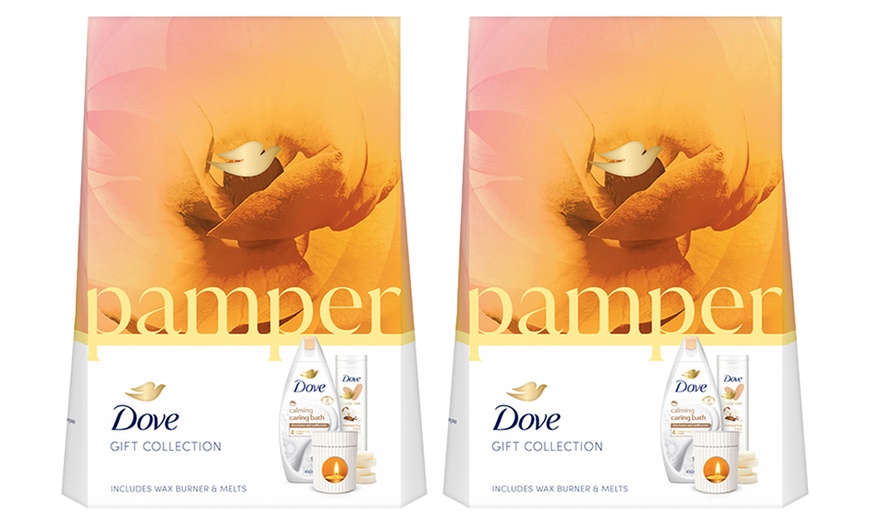 Image 6: Dove Pamper Body Wash and Lotion Gift Set with Wax Burner and Melts