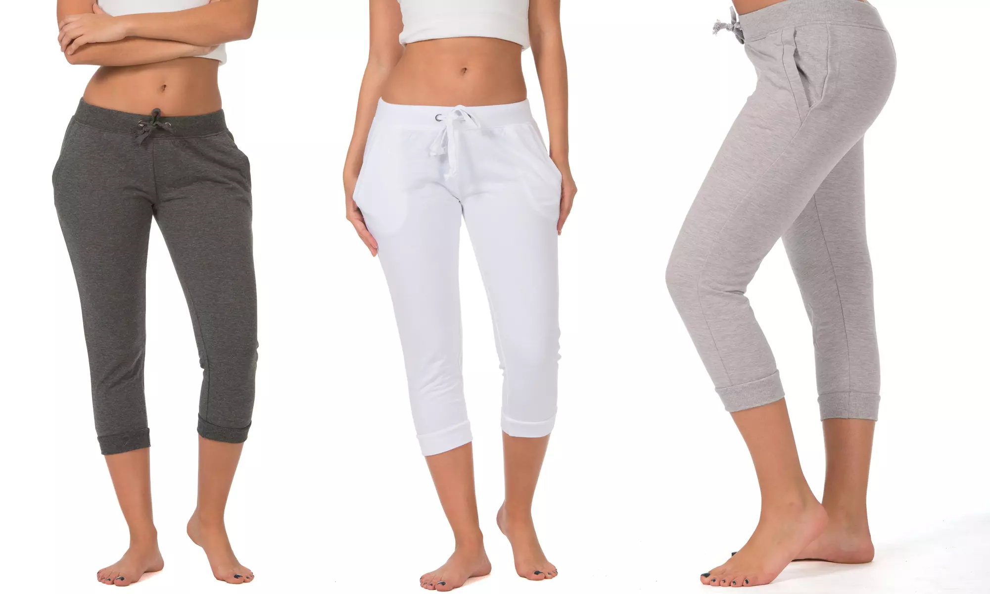 2-Pack of Women's Jogger Capris in Regular and Plus Sizes - Primary Image