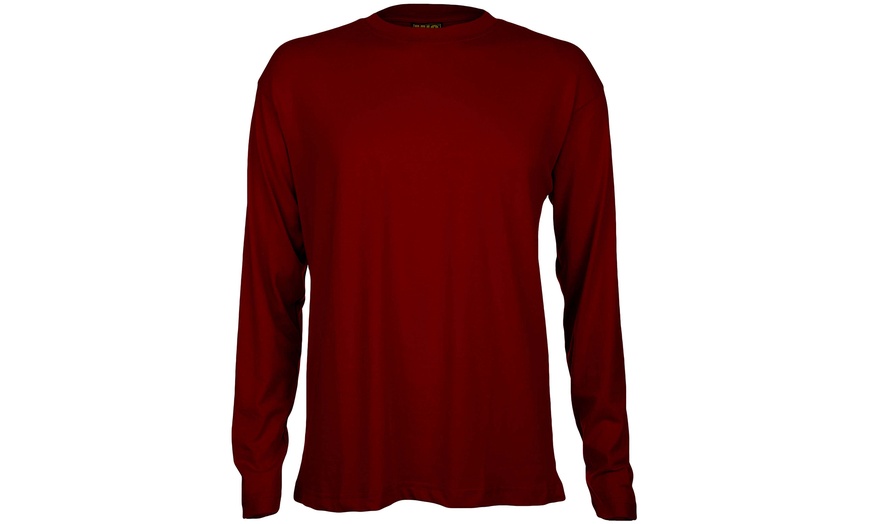 Image 6: MIG Men's Long Sleeve Cotton T-Shirt