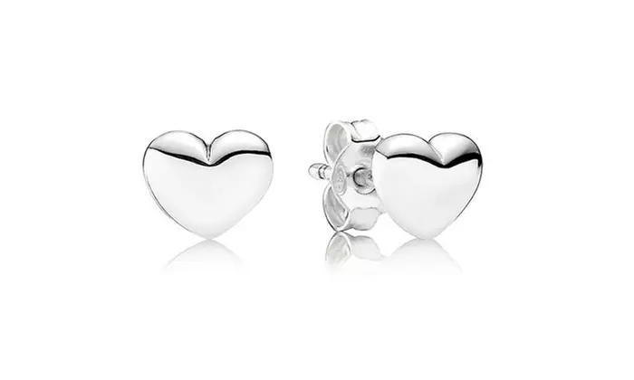$5 Deal: Heart Studs in Solid Sterling Silver - Primary Image