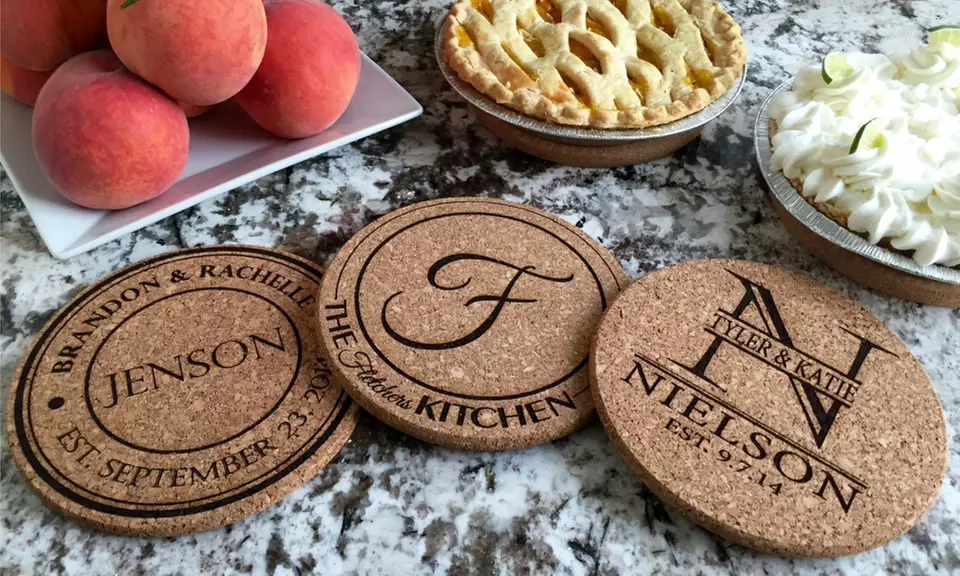 One, Two, Four, or Six Personalized Kitchen Hot Pads from Qualtry (Up to 72% Off)  - Primary Image