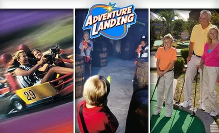 $17 for Two Three-Attraction Passes with 20 Arcade Tokens at Adventure Landing - Primary Image