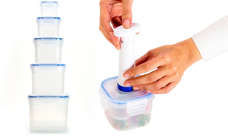 1 o 2 set di contenitori XS-QUO con coperchi e poma per il vuoto