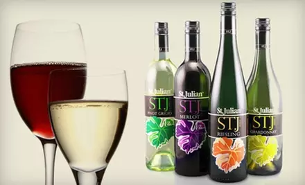 $10 for $20 Worth of Wine, Spirits, and Sparkling Juices at St. Julian's Winery and a Complimentary Tasting. Four Locations Available. - Primary Image