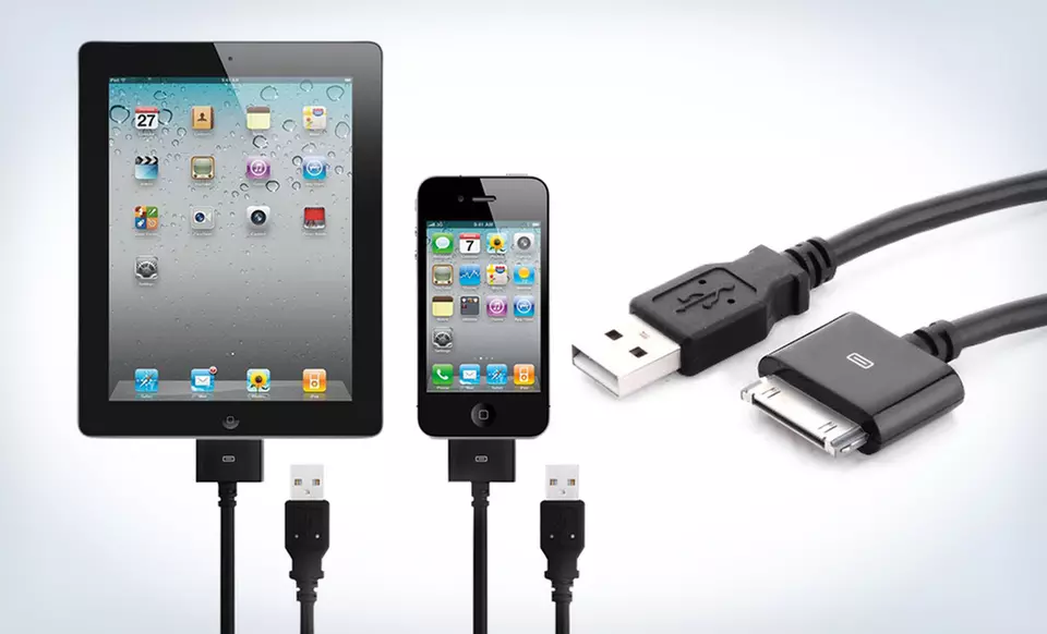 $9.99 for a Power4 10-Foot 30-Pin USB Sync and Charge Cable ($29.99 List Price). Multiple Colors. Free Returns. - Second Medium