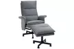 HomCom Grey Recliner Chair and Footstool Set - Image 2