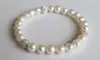 Genuine Freshwater Pearl Stretch Bracelet with Swarovski Elements Crystals