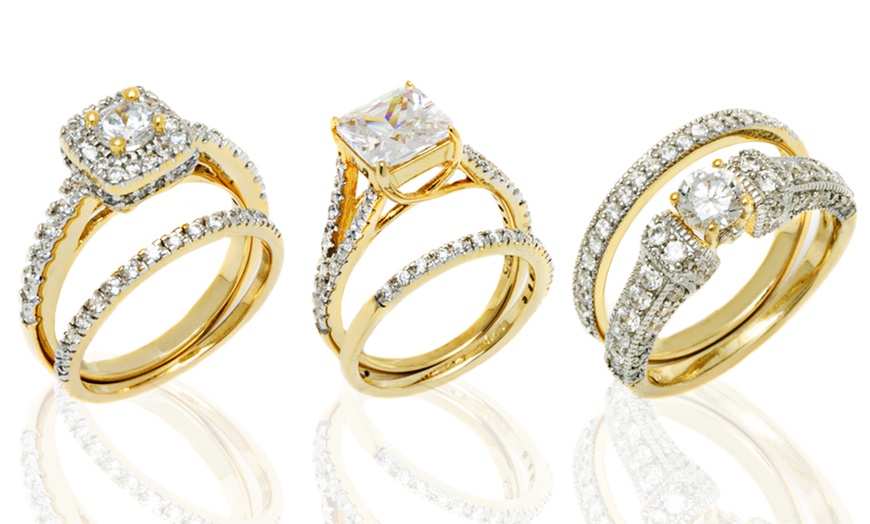 18K Gold-Plated Ring Set | Groupon Goods