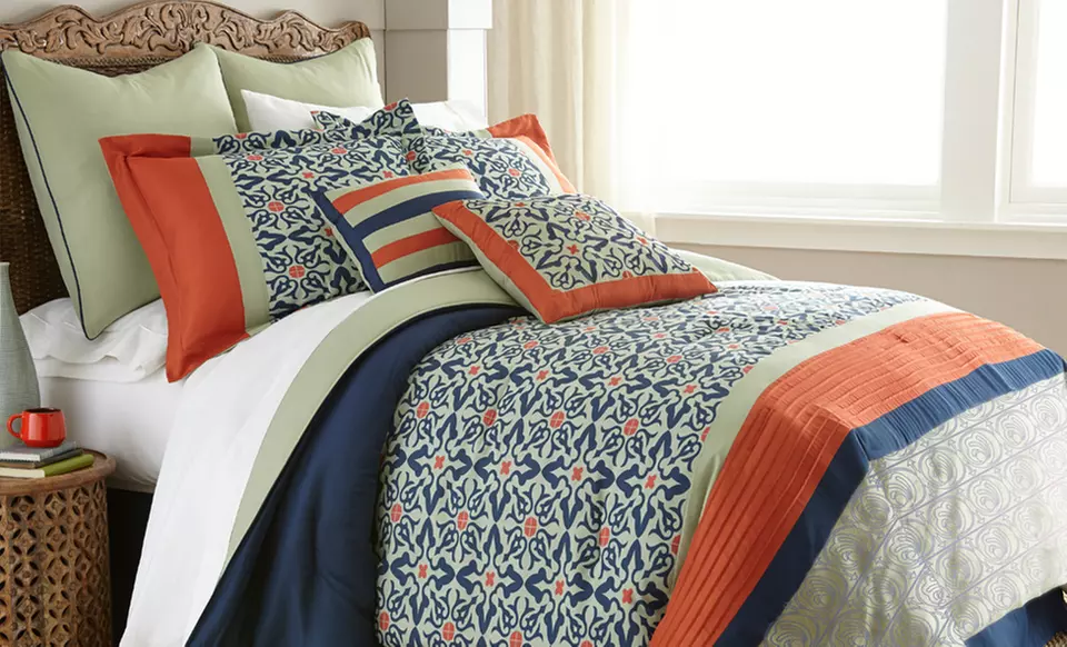 Eight-Piece Embroidered and Embellished Comforter Set﻿. Multiple Designs Available. Free Returns. - Primary Image