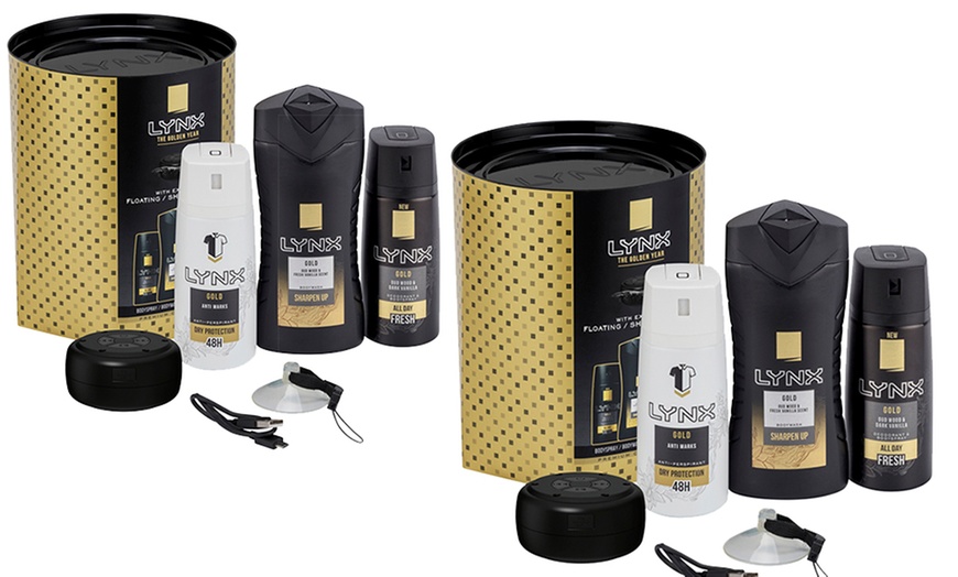 Image 2: Lynx Gold Shower and Speaker Set