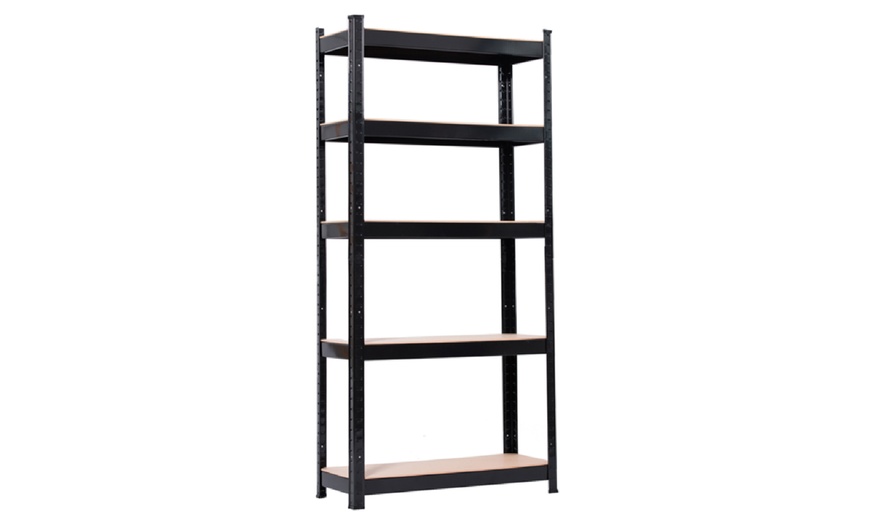 Image 4: Five-Tier Heavy-Duty Metal Shelving Rack