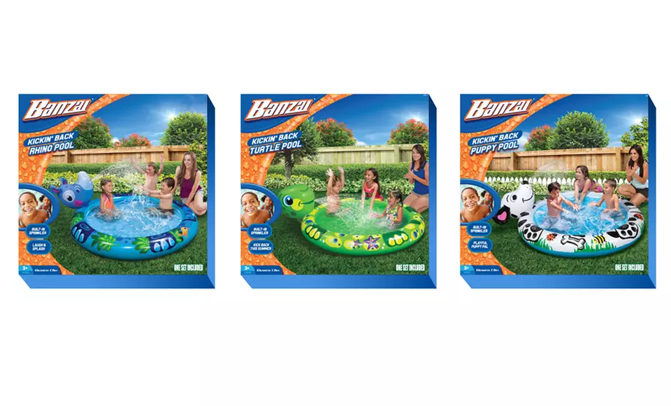Banzai Kickin' Back Inflatable Kiddie Pools with Sprinklers - Primary Image