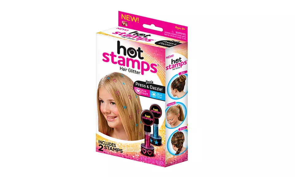 As Seen on TV Hot Stamps Hair Glitter (2-Pack) - Second Medium