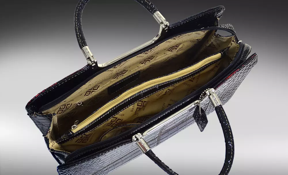 Luxury Jensen Women's Croco Fashion Briefcase - Second Medium