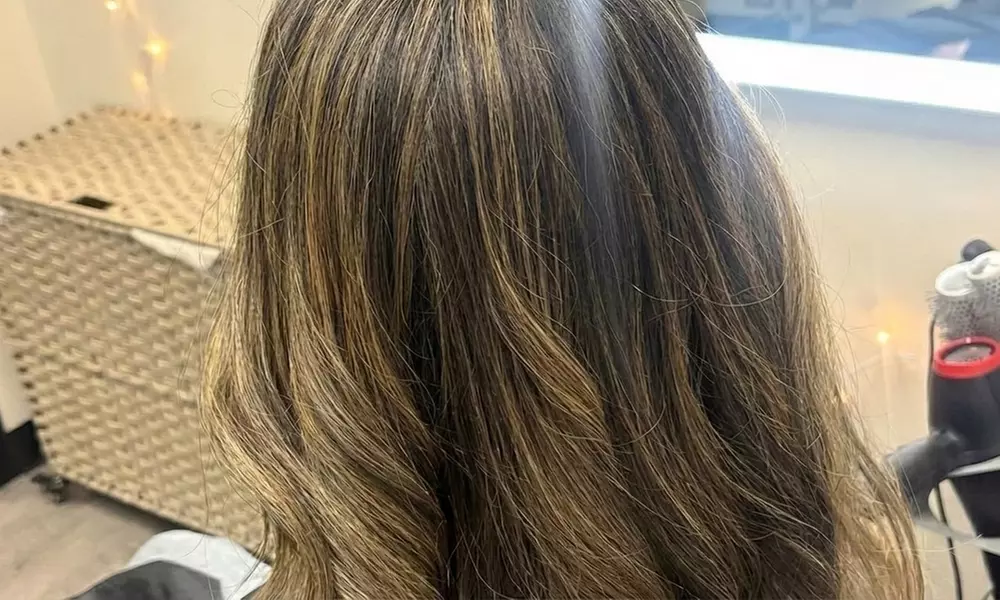 Women Partial Highlight with Wash, Style and Optional Root Touchup
