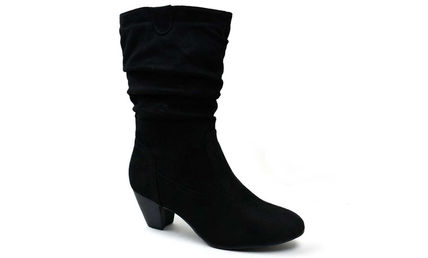 Image 2: Women's Block Heel Mid-Calf Boots