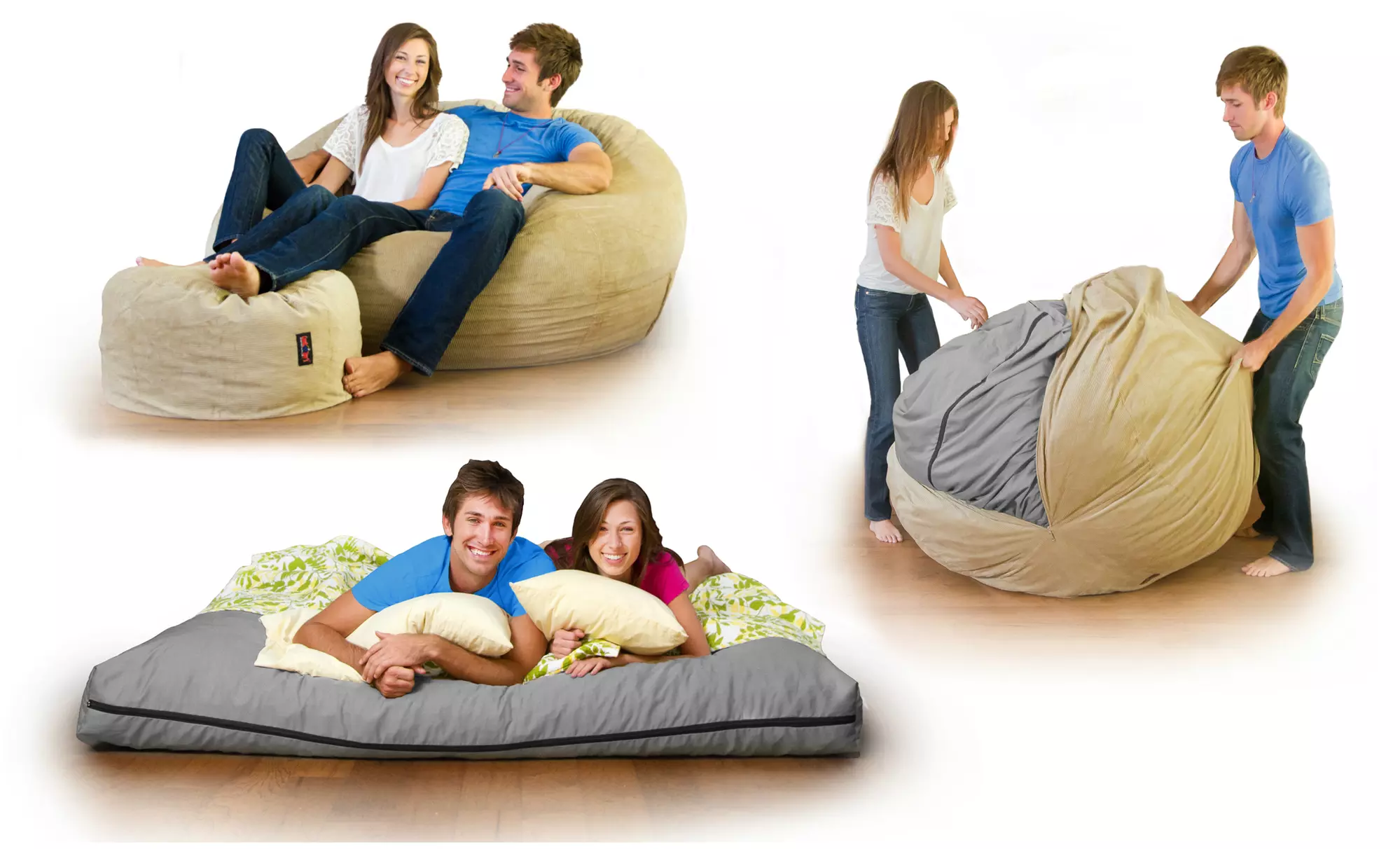 CordaRoy’s Chenille Beanbag Chair/Bed Full Sleeper - Primary Image