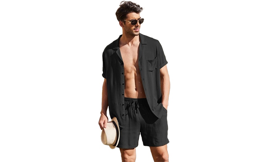 Image 10: Men's Linen Blend Co-Ord Set 