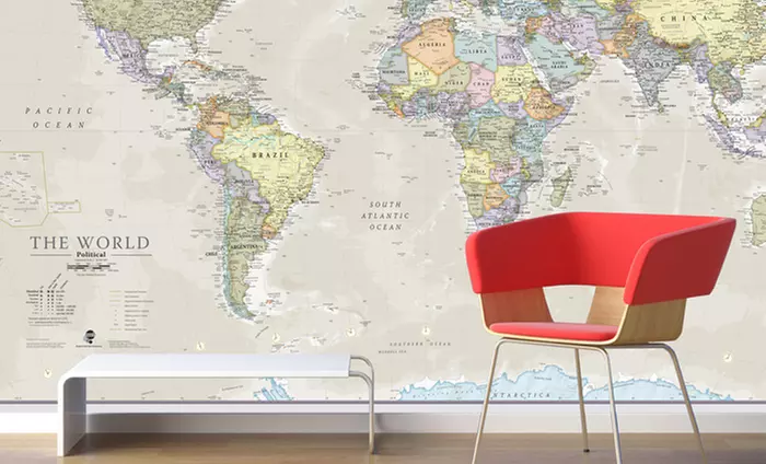 Klassieke reuze wereldkaart voor aan de muur voor € 27,99 (70% korting) - Primary Image