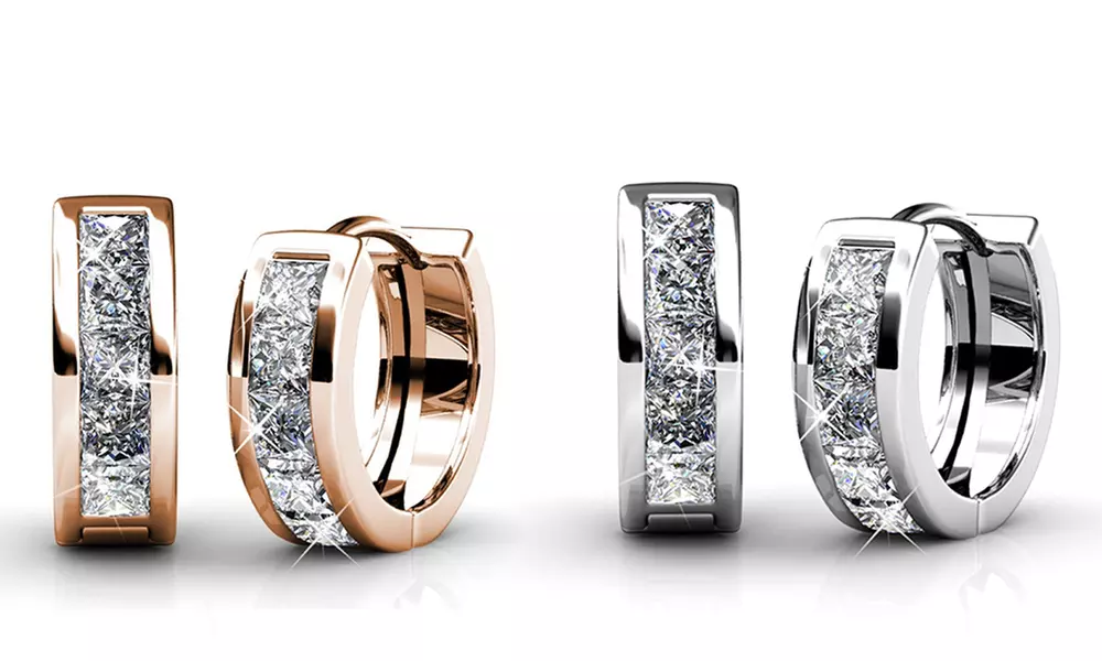 1x, 2x oder 3x Damen-Creolen mit österreichischen Kristallen