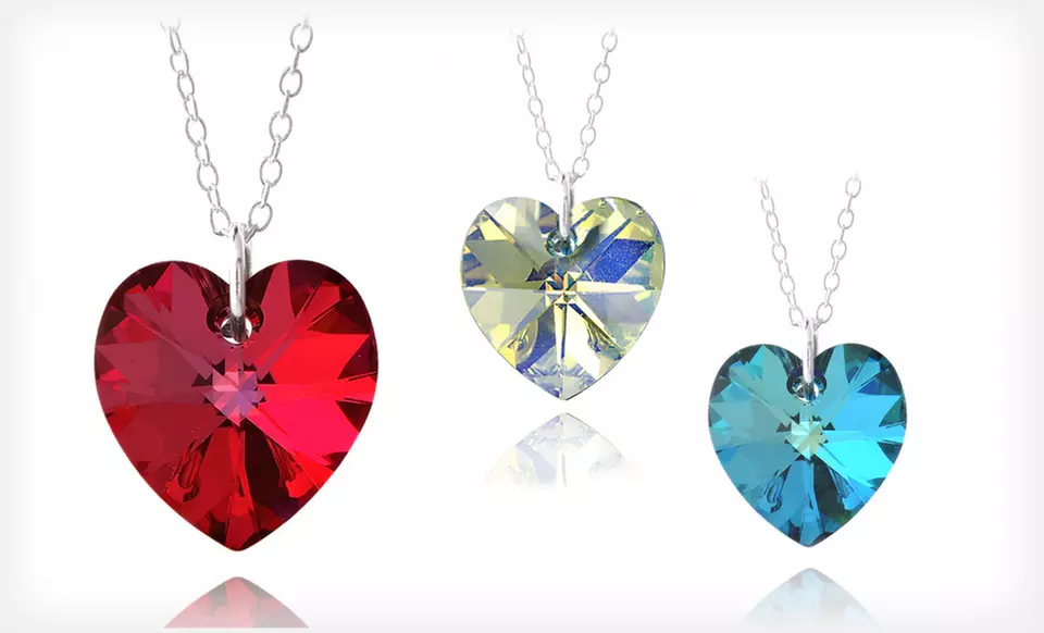 $8 for a Heart Pendant with Swarovski Elements Crystals ($75 List Price). Three Colors Available. Free Returns. - Primary Image