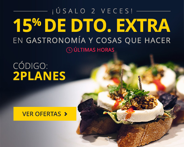 -15% extra solo hasta las 00h ¡a usar dos veces! Uno te lo comes, otro lo disfrutas