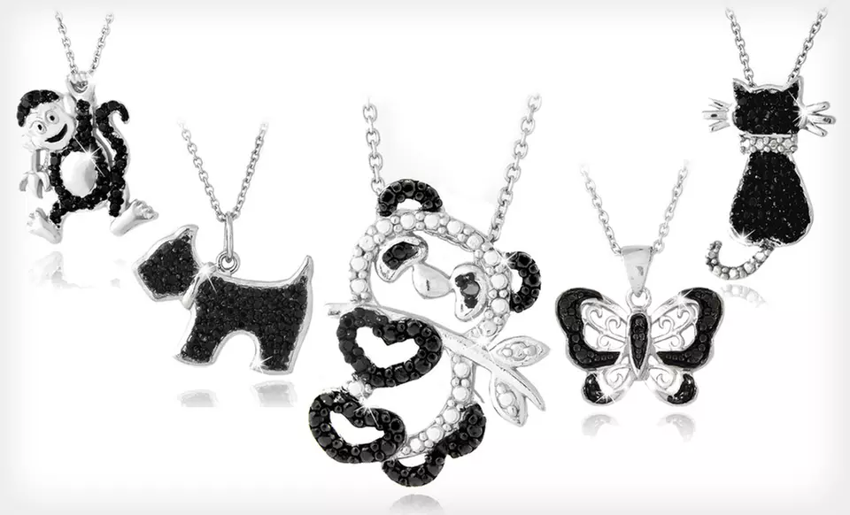 $8.99 for a Black-Diamond-Accented Animal Pendant ($80 List Price). 13 Styles Available. Free Returns. - Primary Image