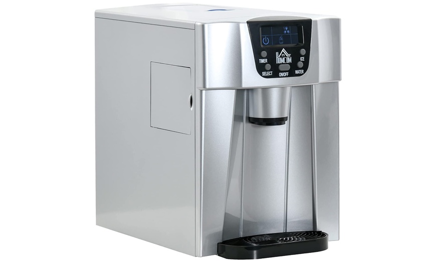 Image 1: HomCom Ice Maker Machine and Water Dispenser