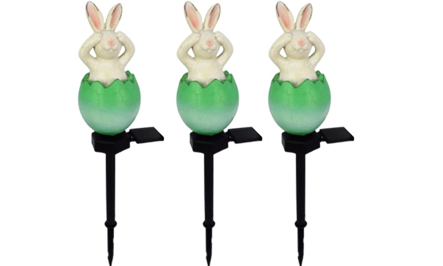 Image 7: One, Two or Three Rabbit-Shaped Sculpture Solar Garden Lights