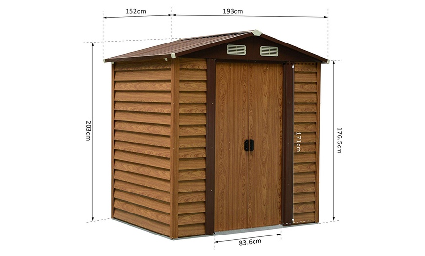 Image 33: Outsunny Lockable Garden Shed