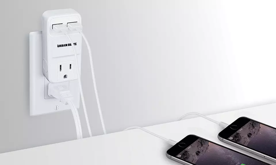 1-, 3-, or 4-Outlet and Dual-USB Wall Charging Station from $9.99–$16.99 - Second Medium