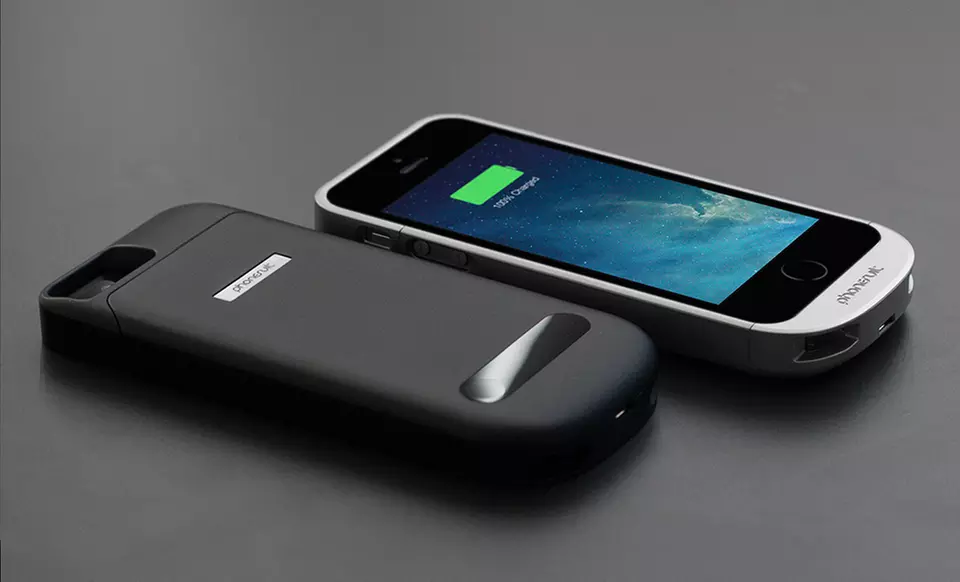 Apple Certified PhoneSuit Elite Battery Case for iPhone 5/5s in Black or Silver. Free Returns.   - Primary Image