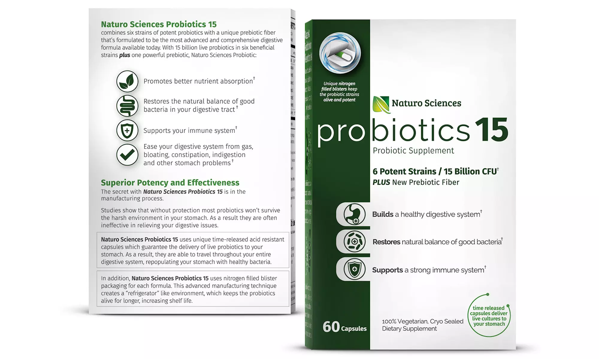 Naturo Sciences Probiotics 15 Advanced Supplement (60-Count) - Primary Image