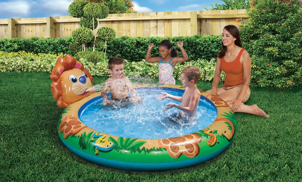 Banzai Kickin' Back Inflatable Kiddie Pools with Sprinklers - Primary Image